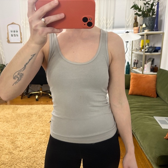 James Perse sz 2 grey Ribbed Basic Tank Top - Picture 9 of 16